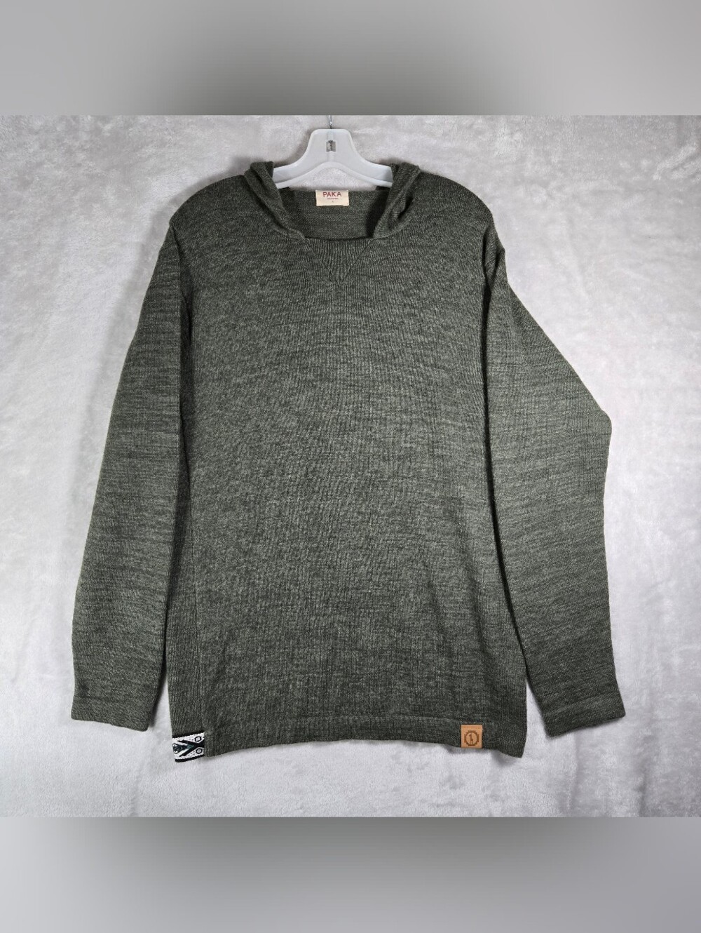 Paka The Hoodie Pullover Unisex Size Large L Eucalyptus Green Royal Alpaca Blend